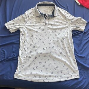 Swannies Polo Shirt with Blue Pattern